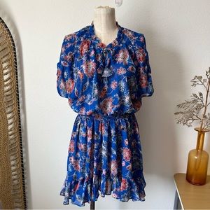 Misa Los Angeles Blue Floral Mini Dress